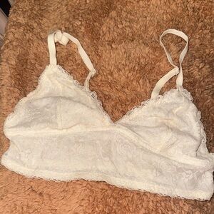 Elegant Cream Lace Bralette